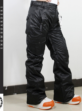 MEDSAEYE RE暗花玫瑰纯黑色加棉女款单板滑雪裤