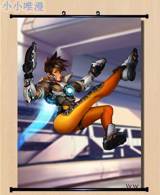 守望先锋 暴雪游戏 猎空Tracer 高清挂画海报布画多图2F2