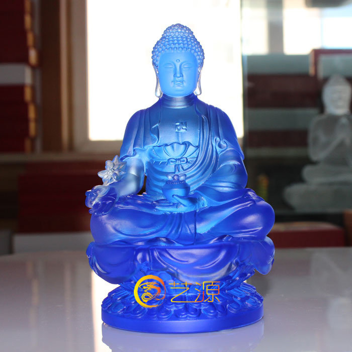 古法琉璃密宗药师佛像工艺品佛堂供奉药师琉璃光如来佛风水摆设