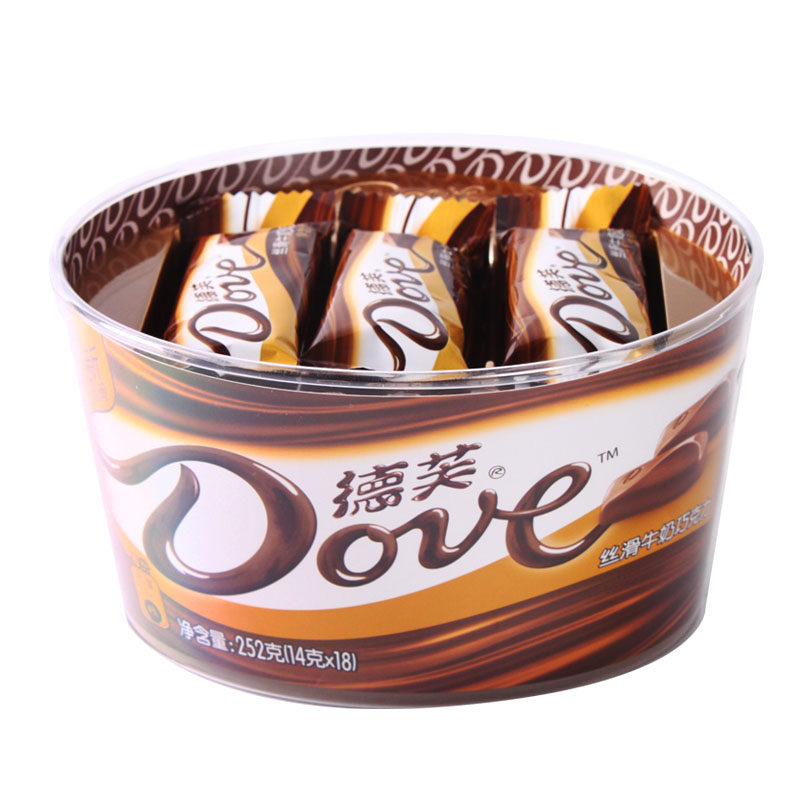 德芙(丝滑牛奶,香浓黑,奶香白巧克力三味可选)252g 碗装巧克力