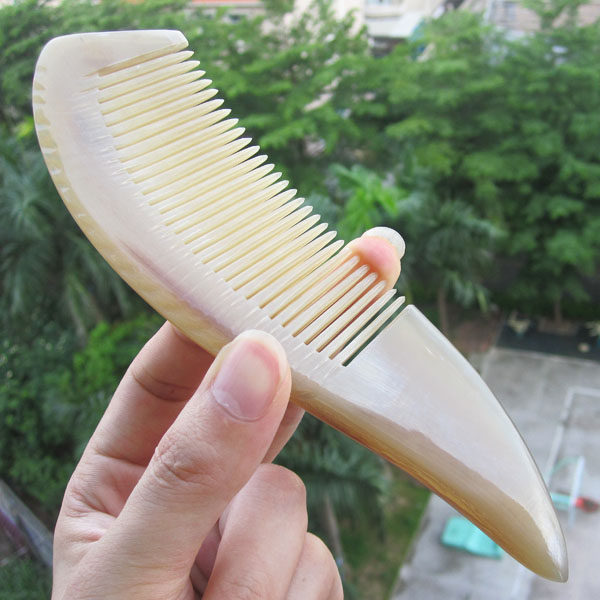 实拍 手工黄牛角梳 牦牛角保健梳 养发护发 圆齿正品 中号 91-D