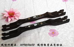 乌木扁担贝壳镶嵌（靛颏红子笼遛鸟扁担精品贝壳镶嵌）