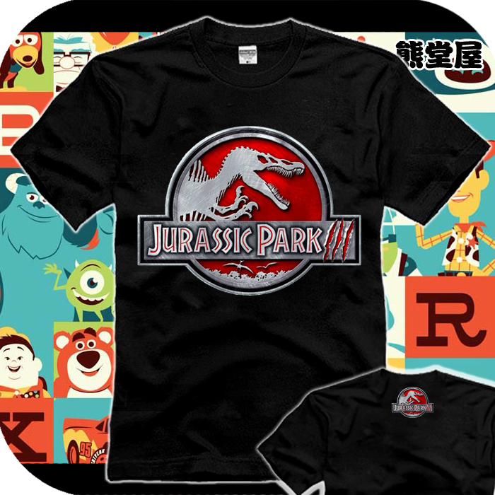 霸王龙公园斯皮尔伯格霸王龙世界韩版男女全纯棉短袖t恤上衣服