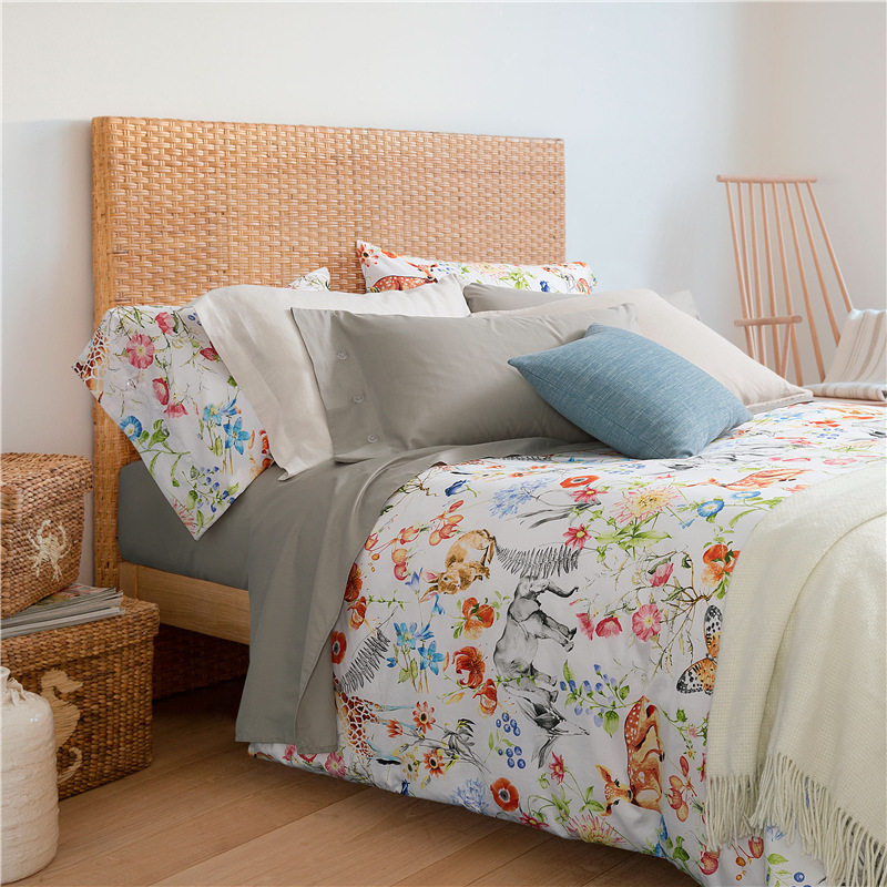 2017 zarahome 时尚印花四件套 13372喷气全棉花卉分体 床上用品