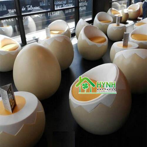 休闲椅 egg yolk 趣味鸡蛋椅 蛋黄椅茶几玻璃钢 商场休息椅凳