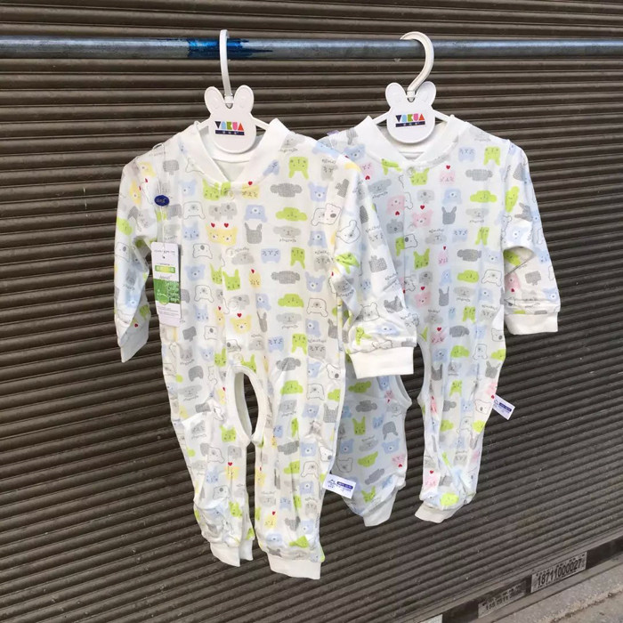 包邮婴悦家哈衣春夏婴儿哈衣外出服宝宝连身衣爬服玉米纤维麻赛尔