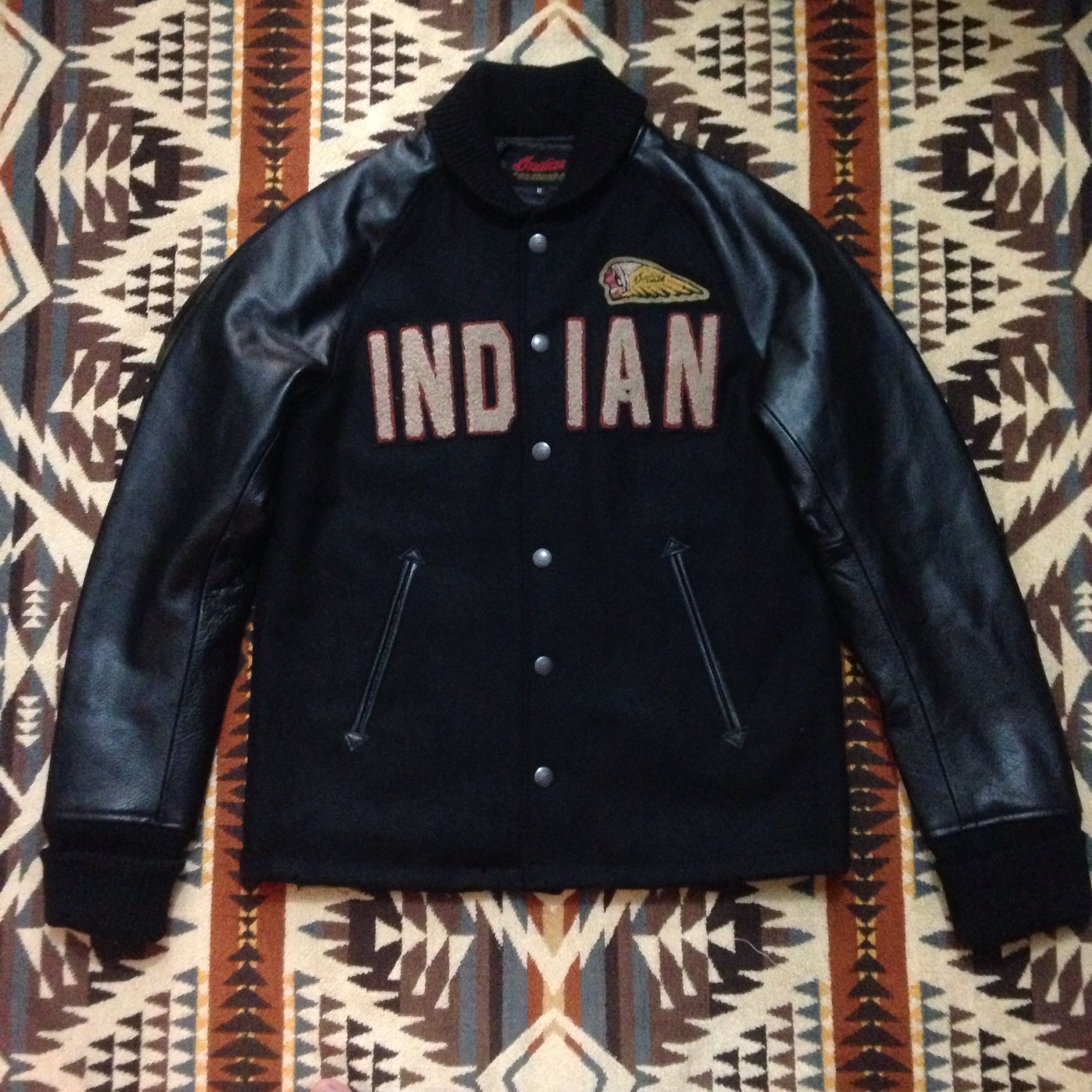 indian印第安 羊呢皮袖夹克