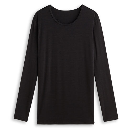 SPECIAL PRICE ORIGINAL SINGLE GENUINE MENS MODAL CREW NECK BASE SHIRT HEATING JACKET CREW NECK SHIRT SOLID COLOR