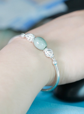 沁缘足银中国风路路通翡翠a货