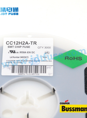 Bussmann一次性贴片保险丝1206体积CC12H2A-TR高温分断2A63V