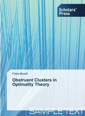 【预售】Obstruent Clusters in Optimality Theory