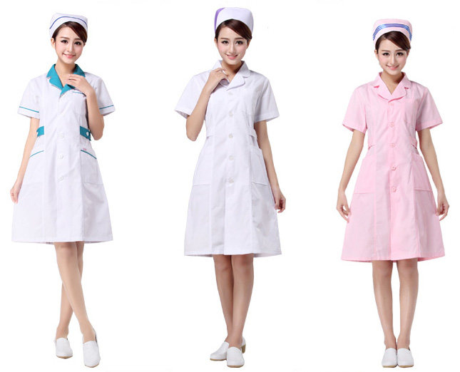 悦兰心粉色夏装短袖护士服 药店医院工作服 前台导医服不起球