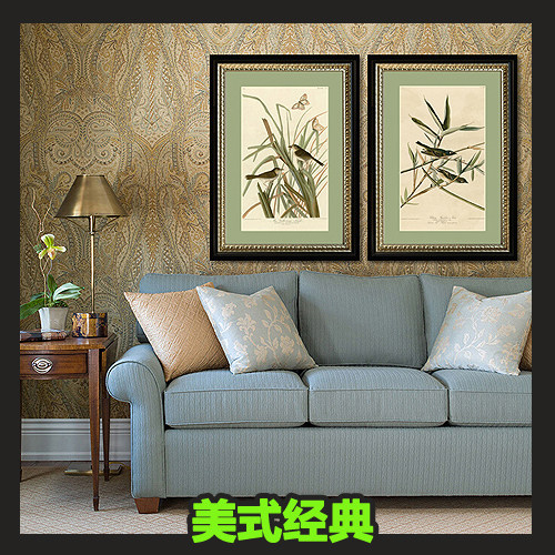 翡冷翠有框美式经典风格客厅家具装饰挂画墙画【家有喜事】