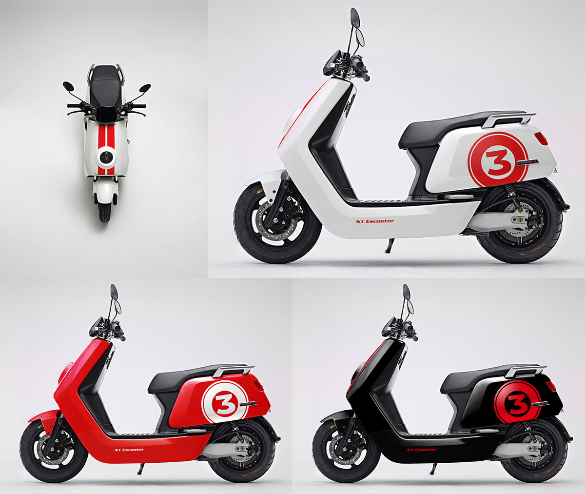 小牛电动车贴纸n1s车身改色贴创意拉花个性装饰改装贴膜 数字可换