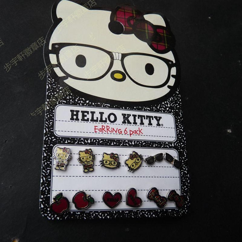 小耳钉女 迷你 简约 Loungefly hello kitty 耳钉套装组合女