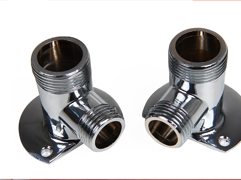 全铜淋浴花洒转换接头暗装转明装固定脚架转换器两只装6分变4分