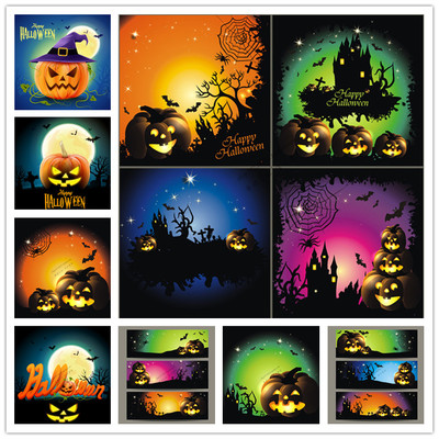 A1400矢量欧美风万圣节海报模板 AI设计素材