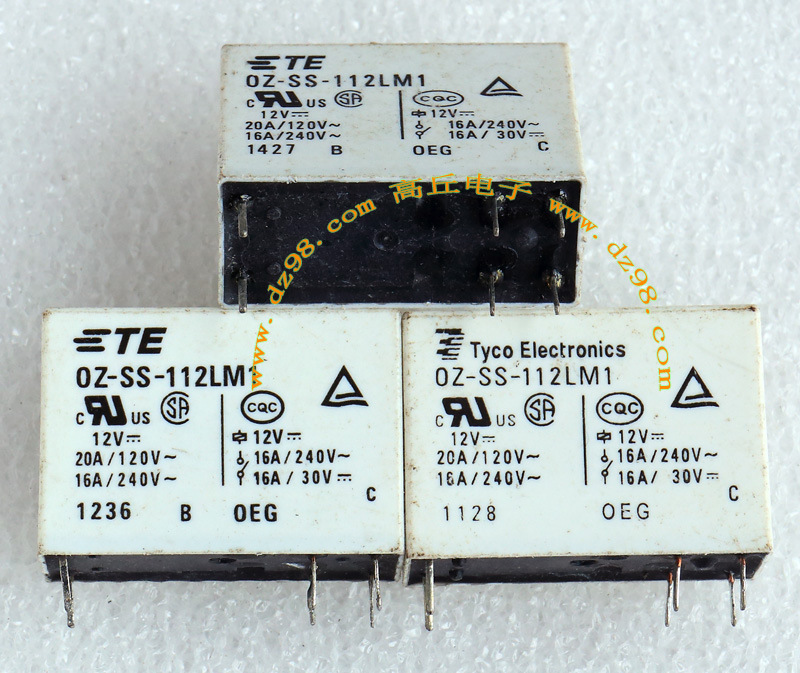 TE OZ-SS-112LM1 12VDC 240V 16A 继电器