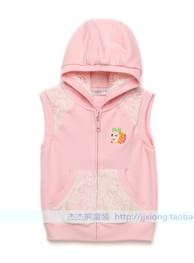 非常小鱼2015秋款童装25706女童纯棉棉圈马甲90-130满百包邮