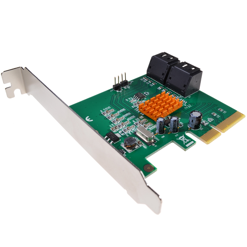 西霸FG-EST17A PCI-E转4口SATA3卡 PCI-E转SATA6G卡SSD硬盘阵列卡