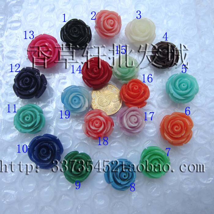 18MM珊瑚粉压玫瑰花饰品 自制手链项链包挂等旺财旺桃花 0916