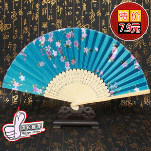 2015年扇子女式 小折叠扇批发中国风工艺礼品扇竹扇子 真丝折扇日式