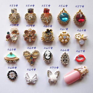 美甲工具 合金饰品 奢华镶钻金属 组合彩钻手工材料指甲贴 DIY