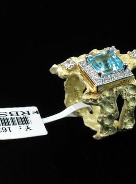 进口925银包金镶天然托帕石彩宝