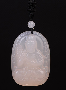 天然白色玉髓守护神本命佛生肖马