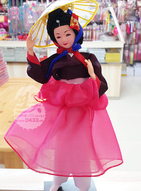 韩国进口人偶/黄真伊韩服娃娃/韩国料理店摆设/正品/H-P03389-4