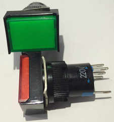 AD16 LA139 16mm矩形带灯按钮开关 自锁带灯按钮 LAS1-AJ-11ZD