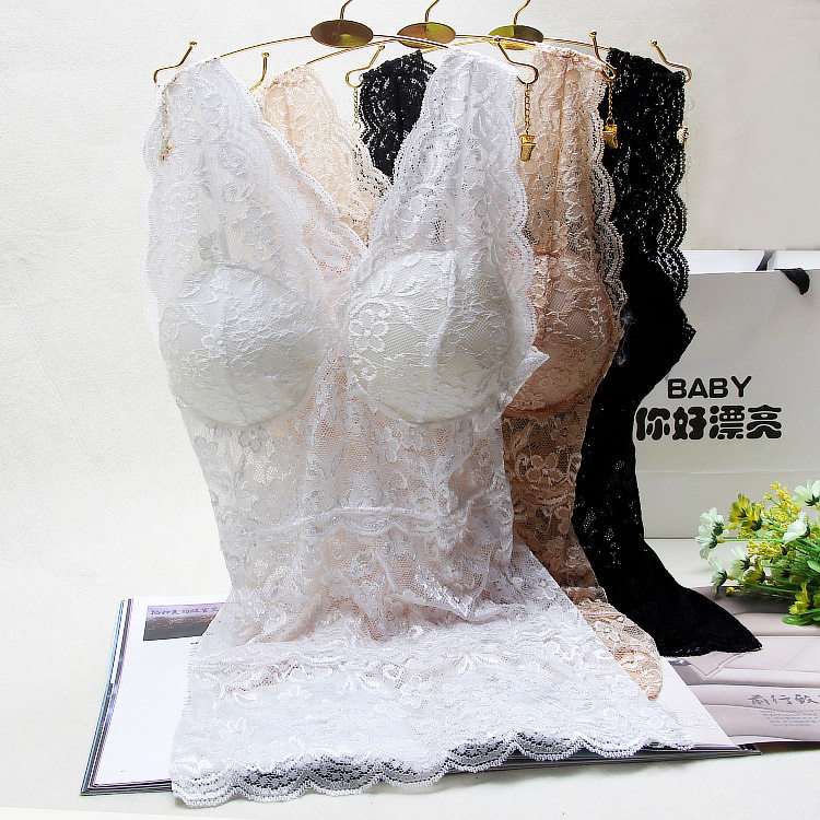 2018深V領蕾絲吊帶背心女打底性感镂空修身小背心打底衫春帶胸墊在類目 女裝/女士精品, 抹胸中 - 來自Buy2taobao.com提供專業的淘寶代購服務