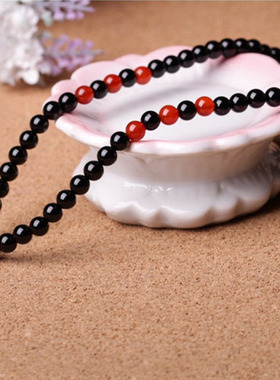 天然黑曜石红玛瑙貔貅方牌吊坠