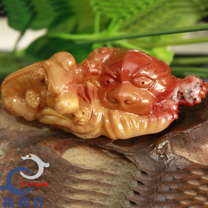 寿山石手件批量 国石 杜陵石 螭龙貔貅手把件礼品【裕和轩】B7-4
