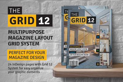 Grid杂志排版设计网格模板 InDesign indd idml格式 自动发货