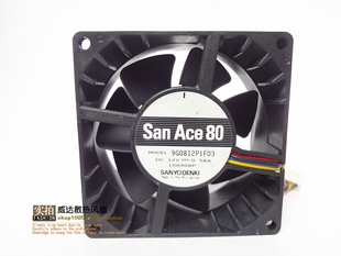 三洋 SanAce80 9G0812P1F03 12V 0.58A 8038 8CM DEL服务器风扇