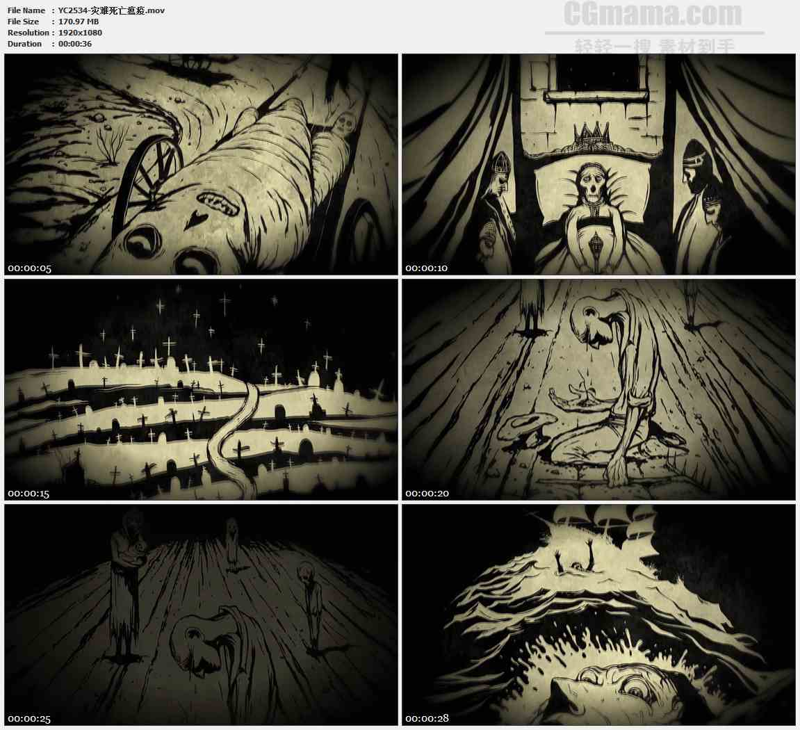 灾难死亡瘟疫高清视频素材