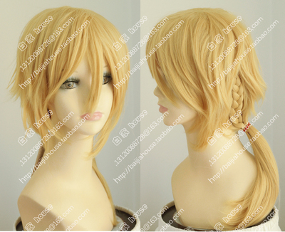 刀剑乱舞 狮子王 太刀男士 金黄色反翘短发 辫子单马尾COS假发