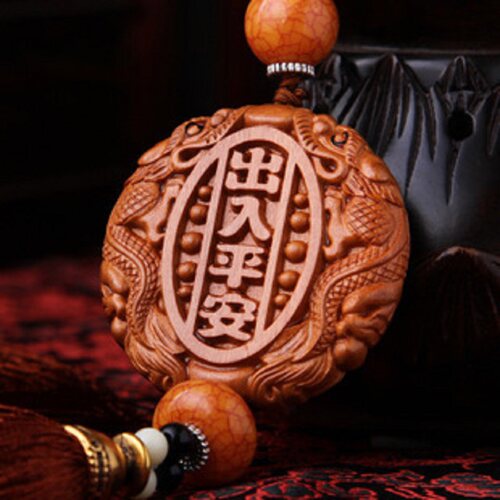 桃木观音汽车挂件出入平安符车上后视镜挂饰品男女士车内载吊坠