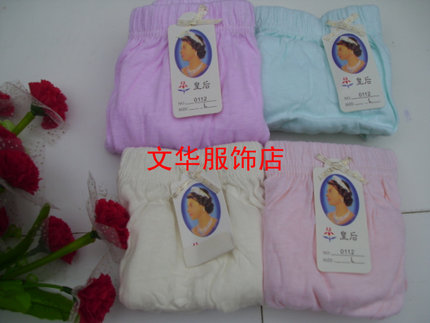 皇后女士纯棉三角内裤 妈妈胖妈中老年高腰内裤L-XXXXL全棉纯色