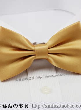 韩版男士领结 高雅金色双层蝴蝶结 商务正装婚宴主持搭配成人领结