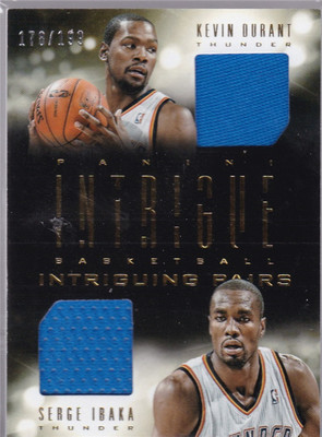 NBA球星卡 Panini 杜兰特 伊巴卡 双球衣卡限量 雷霆队