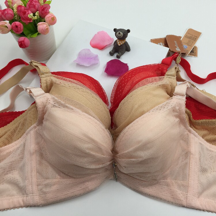 正品妮**自然简约中厚聚拢文胸3006内衣A杯 三排扣