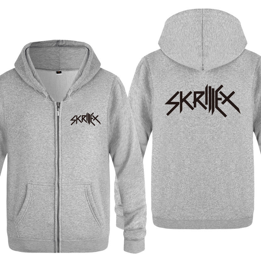 男式拉链卫衣开衫 史奇雷克斯 skrillex 音乐摇滚 dj潮牌韩版字母