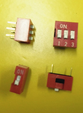 红色拨码开关平拨开关拨动开关1P2P3P4P5P6P7P8P...12P脚距2.54mm