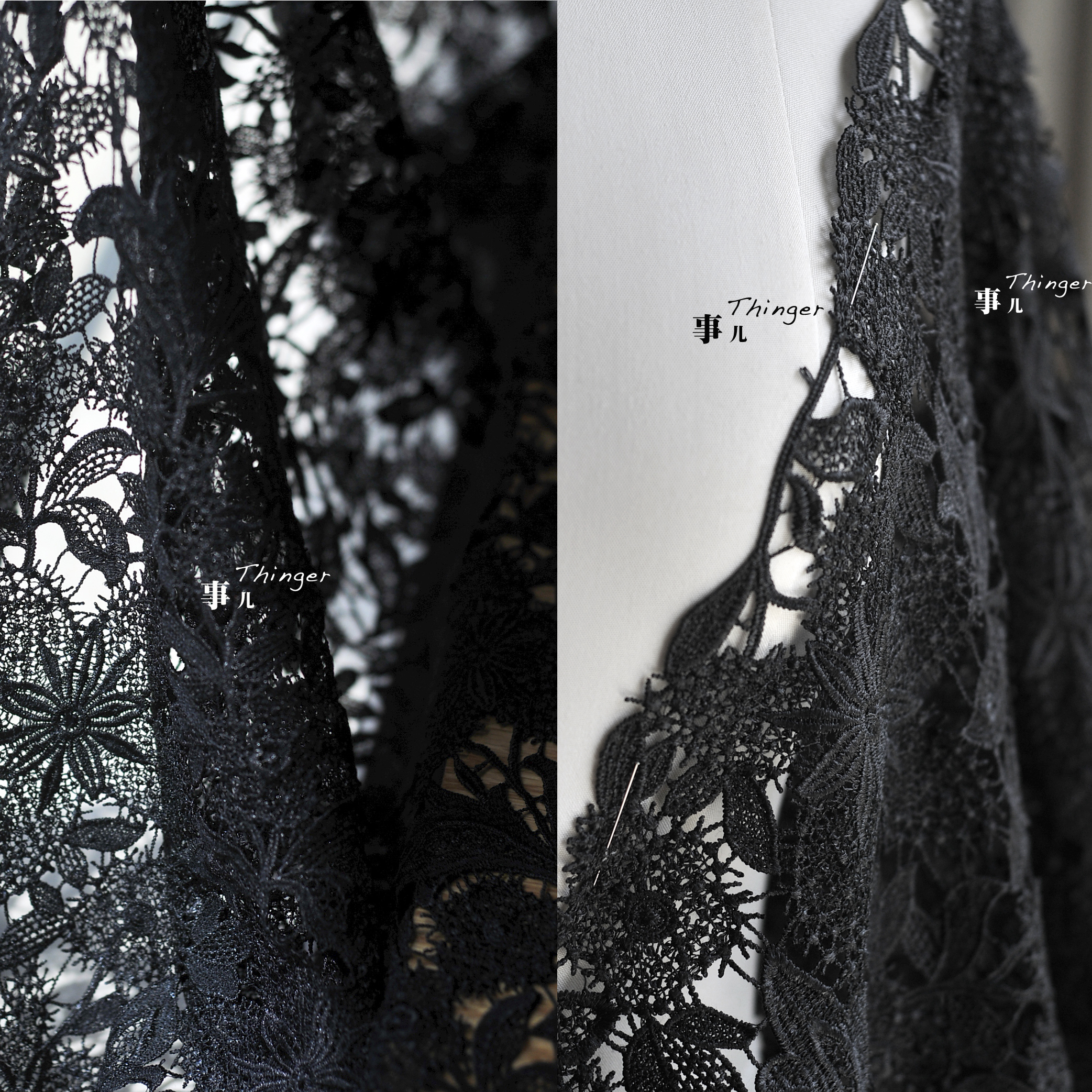 水溶蕾丝全涤透视装布料半米价