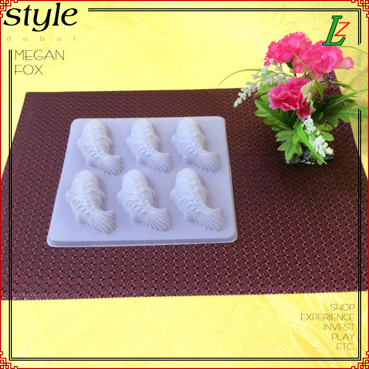 烘焙工具布丁粉蛋糕模具六条金鱼形状果冻模具冰皮月饼模具年糕模