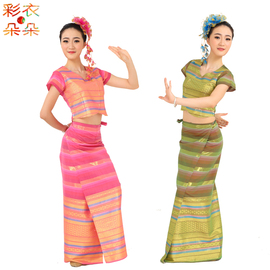 彩衣朵朵裝短袖傣族服裝云南民族服飾潑水節筒裙服飾舞臺裝女裝圖片