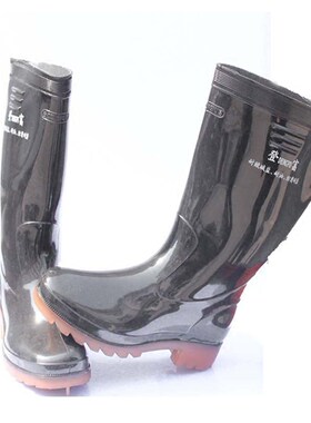登富雨鞋中筒牛筋底弱酸碱耐油
