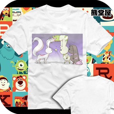 数码宝贝digimon黑大耳兽魔法少女小圆QB丘比纯棉衣服T恤短袖